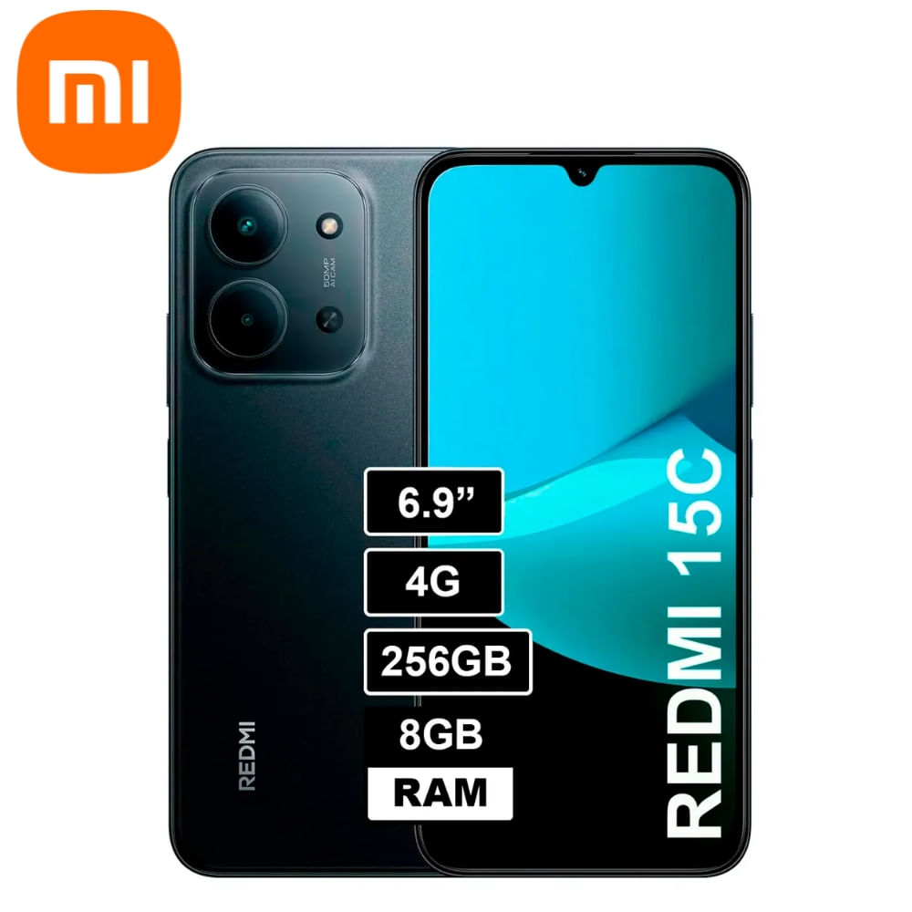XIAOMI CELULAR REDMI 15C 8GB RAM 256GB ROM COLOR NEGRO