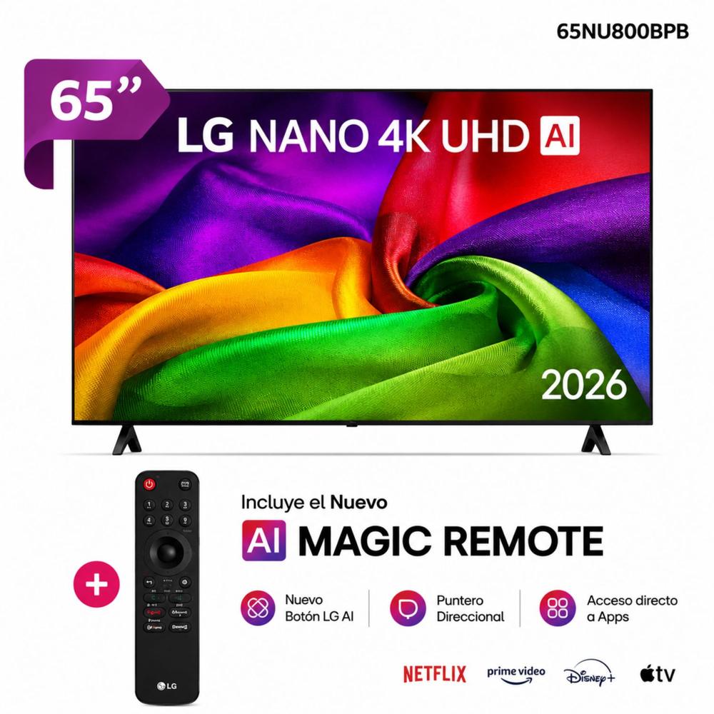 Televisor LG 65 NANO 4K UHD AI Smart TV 2026 65NU800BPSB