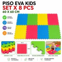 Piso EVA Kids Set x 8 Piezas 60 x 60 cm Tapete Antideslizante para Bebés y Niños