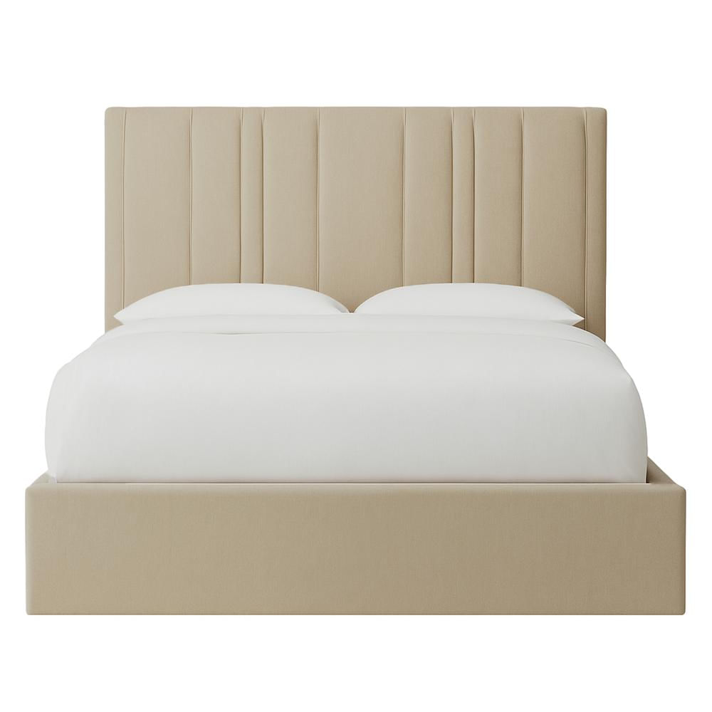Cama Tapizada Líneas LeMueble Queen Beige