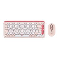 Combo Teclado y Mouse Inalámbrico Logitech POP Icon - Rosado y Blanco
