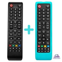 Control Remoto Para Tv Samsung Smart Mas  Funda Celeste Fosforescente