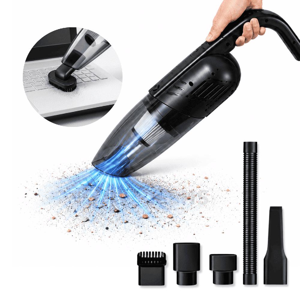 Aspiradora Recargable 120W Para Auto Con Filtro Y Accesorios De Limpieza