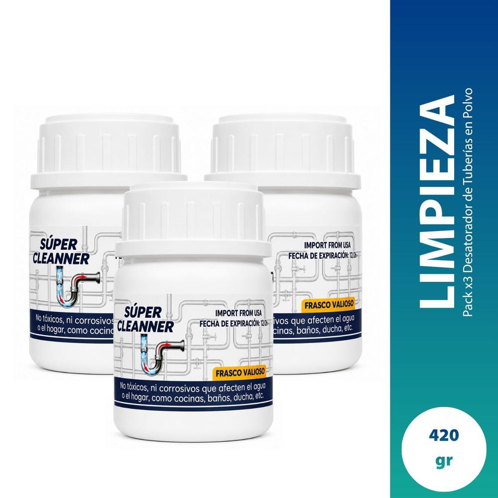 Pack x3 Desatorador de Tuberías en Polvo