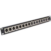 My Custom Shop Patch Panel XLR 1 RU con 8 Conectores Masculinos a Femeninos y 8 Femeninos