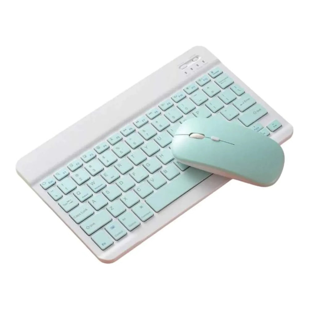 TECLADO MOUSE  SUPER DELGADO  VERDE  INALAMBRICOS