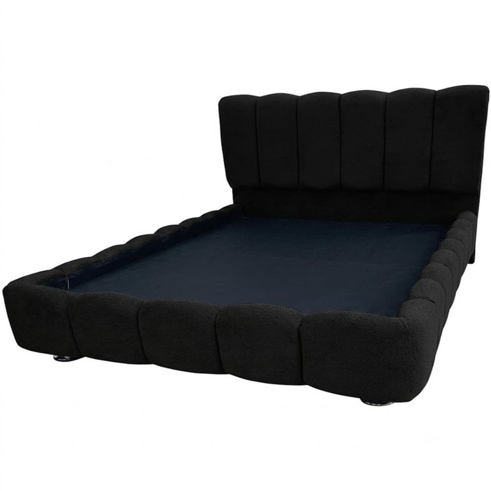 Cama Nube Olimpo Queen Roble y Tela Velvet - No Incluye Colchón Cama Nube Olimpo Queen Roble y Tela Velvet - No Incluye Colchón