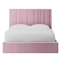 Cama Tapizada LeMueble Líneas Queen Rosa