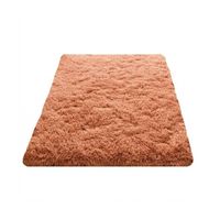 Alfombra De Felpa Piso Decorativo 200cm x 140cm Marrón Caramelo