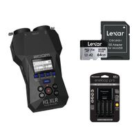 Zoom H1 Grabadora de Audio Portátil XLR para Video con Kit Esencial - Entradas XLR-1/4"" T