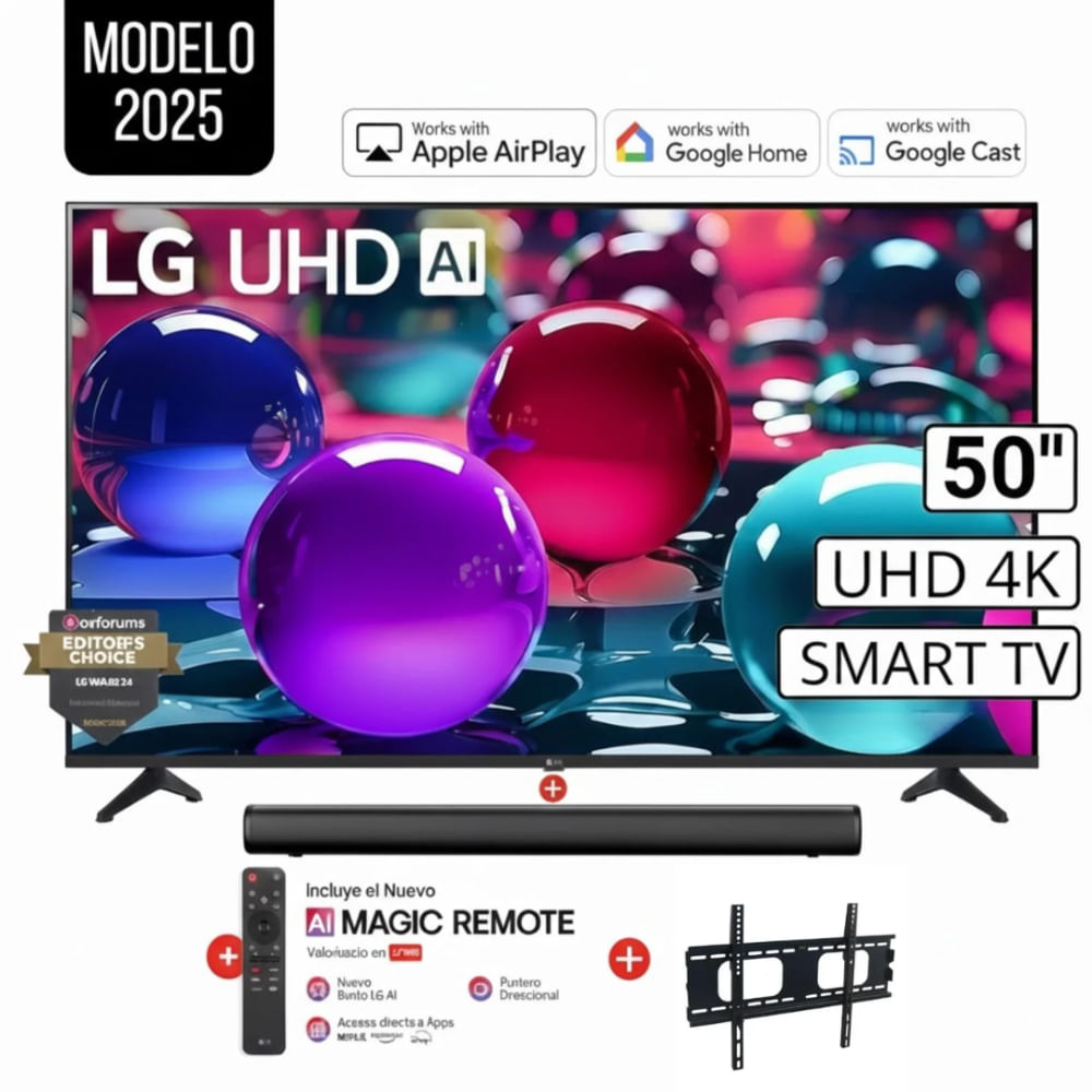 TELEVISOR SMART TV LG 4K ULTRA HD DE 50 PULGADAS 50UA7300PSB MAS CONTROL MAGIC