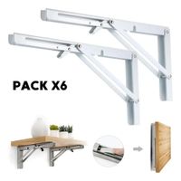 Repisa, Soporte, Ángulo Plegable Push 40cm Pack X6