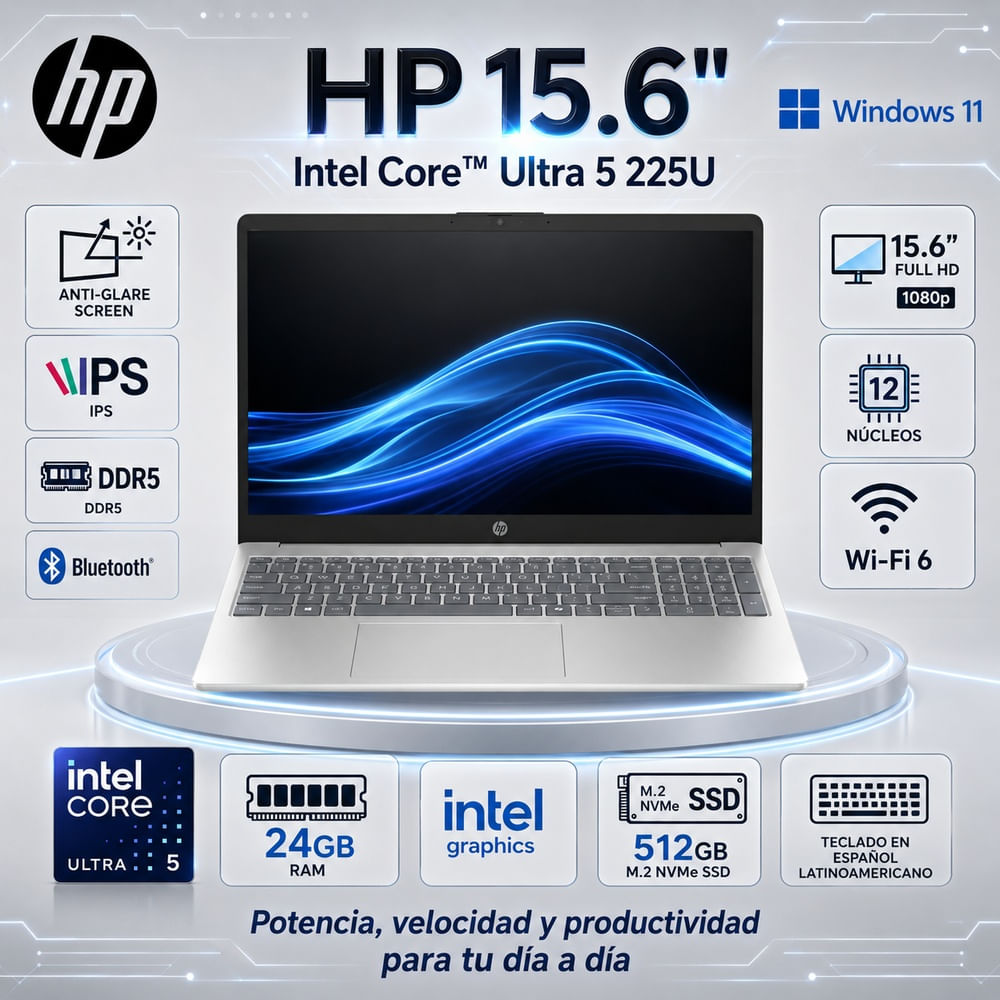 Laptop HP 15.6 FHD Intel Core Ultra 5 225U 24GB DDR5 512GB SSD Windows 11 Warm Gold 15-FD2362LA