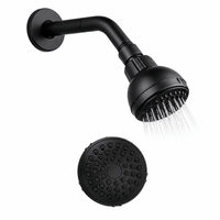 Ducha negro mate ABS simple redonda