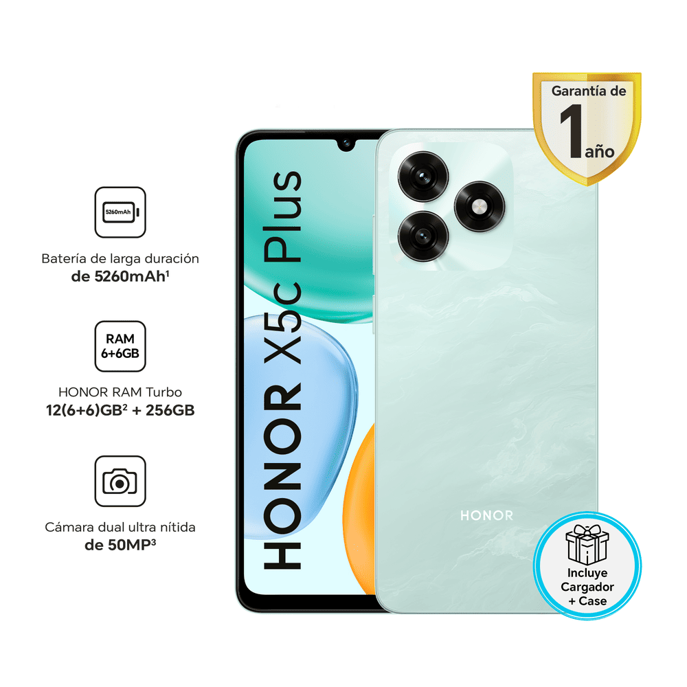 Celular HONOR X5c Plus 4GB 256GB NLA-LX3 - Cyan