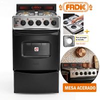 Cocina Fadic con respaldar y Horno 20 Sami 4H Negro Y Protector
