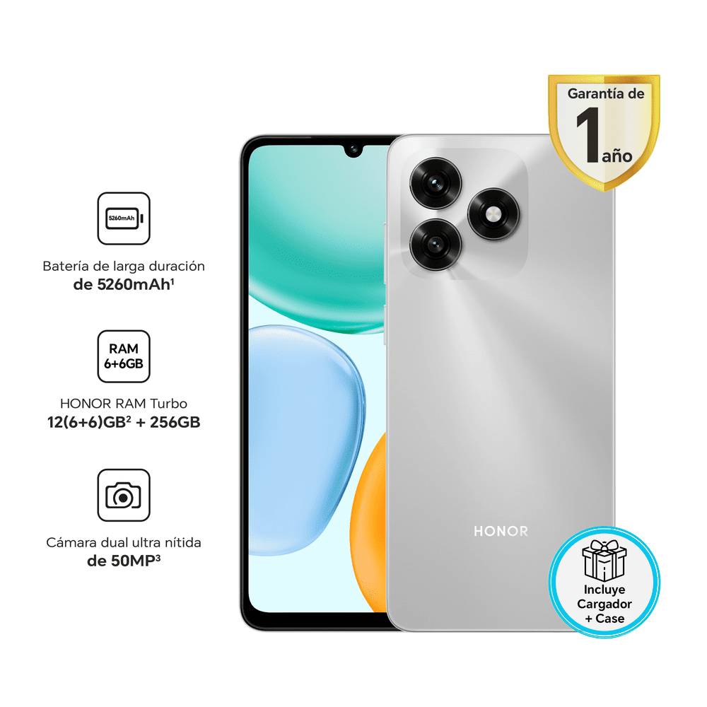Celular HONOR X5c Plus 4GB 256GB NLA-LX3 - Silver