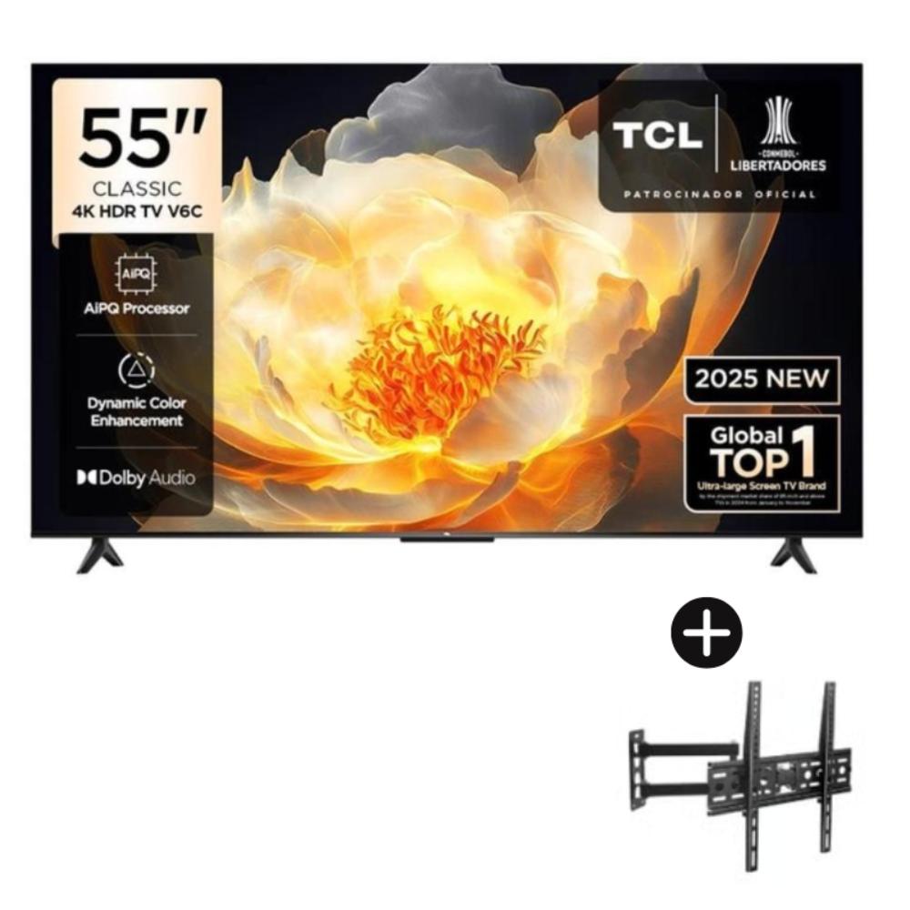 Televisor TCL 55 LED 4K UHD Google Tv - 55V6C con Rack