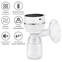 Extractor De Leche Color Blanco Eléctrico Recargable Con Pantalla LED Y Biberón