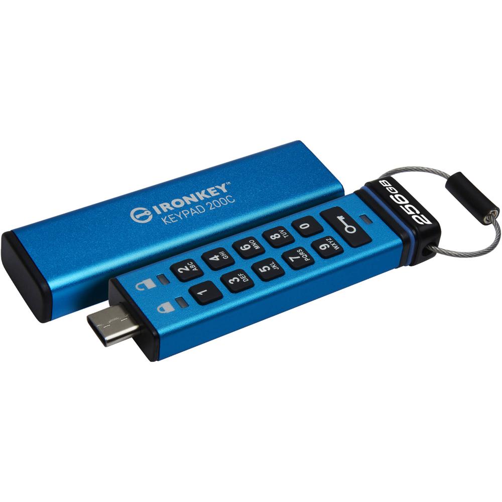 Kingston IronKey Keypad 200 USB-C 256GB - Almacenamiento, Encriptación XTS-AES 256-Bit, F