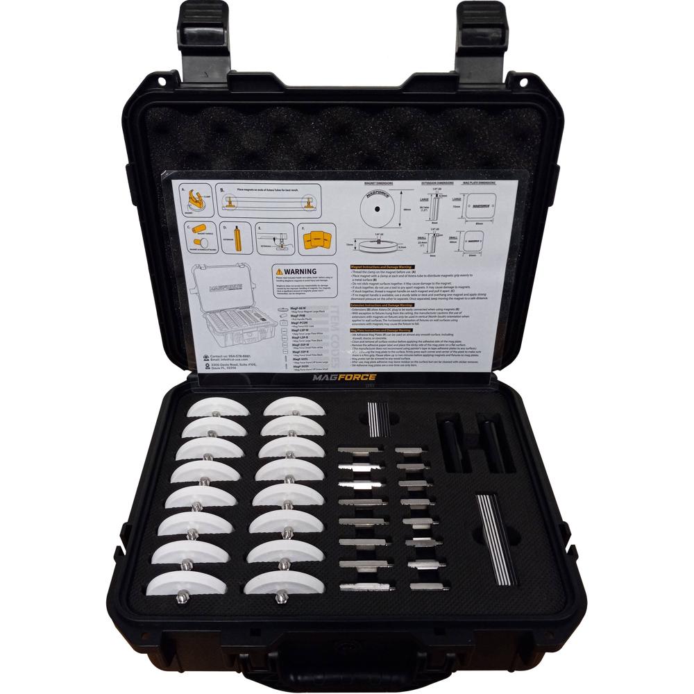 Magforce Kit Esencial de Imán para Luces LED Astera - 16 Imán Blancos, 16 Placas Adhesiv
