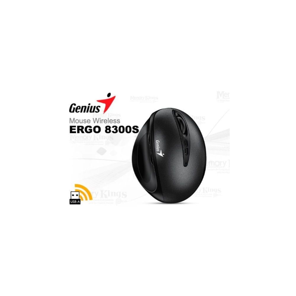 Mouse Inalámbrico Ergonómico Genius Ergo 8300S Color Negro 1600 DPI