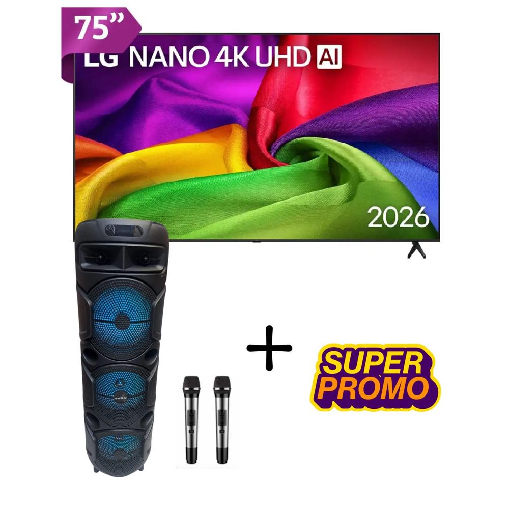 Televisor LG 75 Pulgadas NANOCELL UHD 4K 75NU800BPSB - PARLANTE EWTTO EXTREME BASS ET-P5757MBC