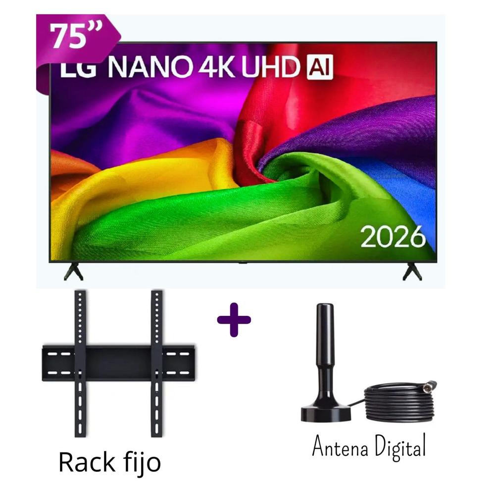 Televisor LG 75 Pulgadas NANOCELL UHD 4K WebOS 75NU800BPSB - Rack Fijo - Antena Digital 2026