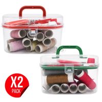 Pack X2 Costurero Organizador Plástico Con Kit De Costura