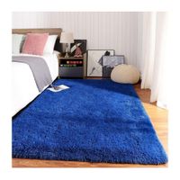 Alfombra De Felpa Piso Decorativo 200cm x 140cm Azul