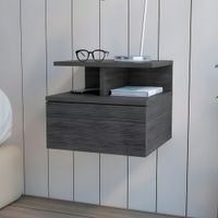 Velador Mesa de Noche Kanae Gris | Masiva Home