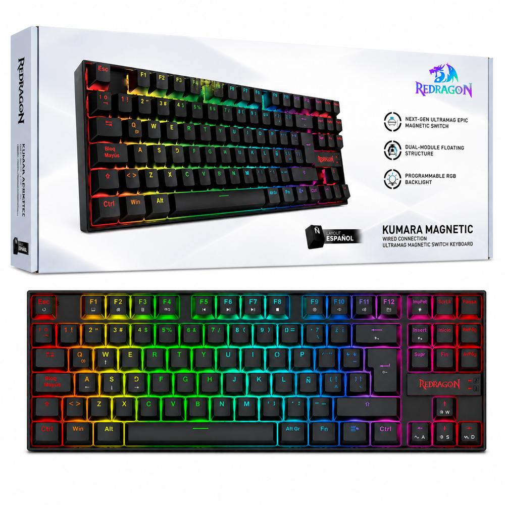 Teclado Redragon KUMARA K552 HE Cableado Español BLACK - MAGNETIC SWITCH