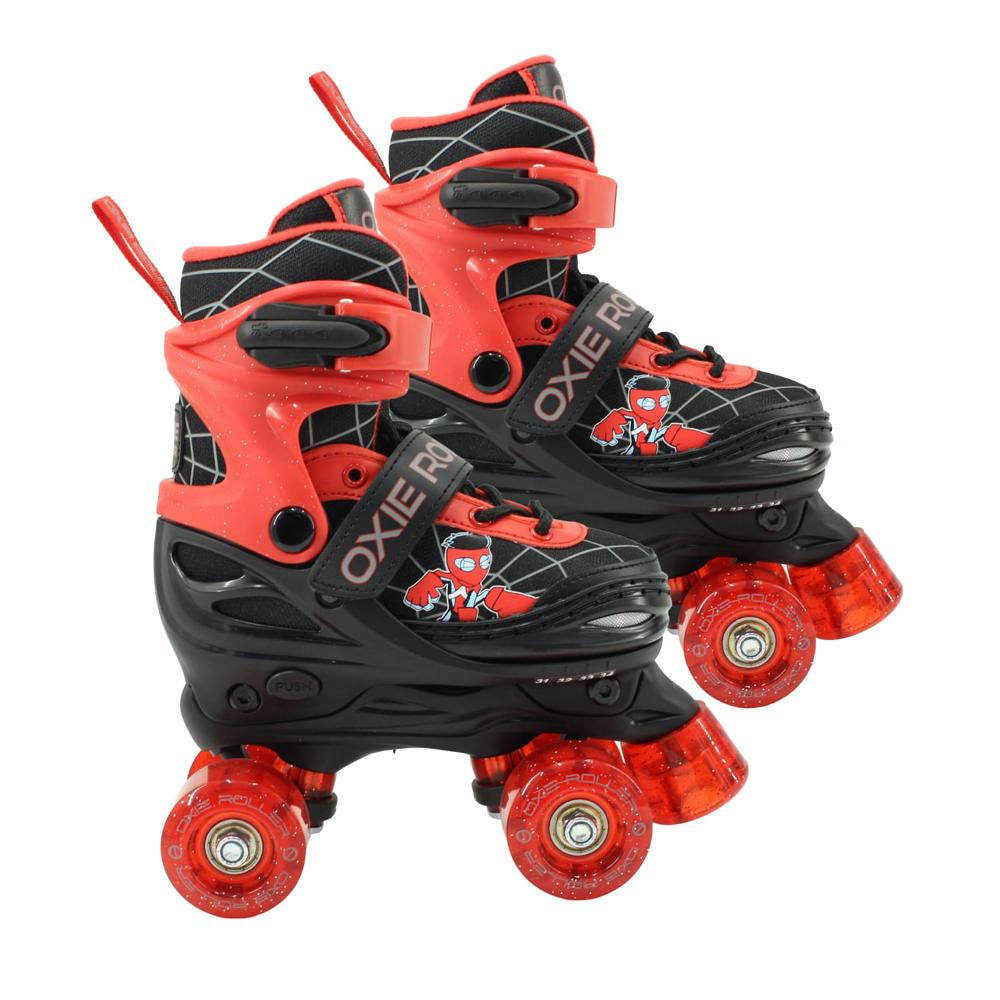 Patines oxie roller para niño ajustable S 31-34 oxie pro rojo negro
