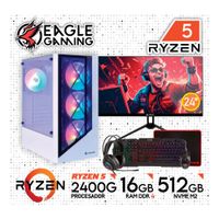 COMPUTADORA PC GAMER RYZEN 5 2400G RAM 16GB -SSD 5000GB - GRAFICA VEGA 11 2GB - MONITOR 24 con KIT
