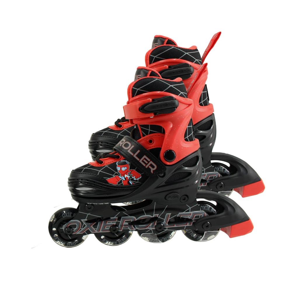 Patines lineal oxie roller para niño ajustable S 31-34 oxie pro rojo negro