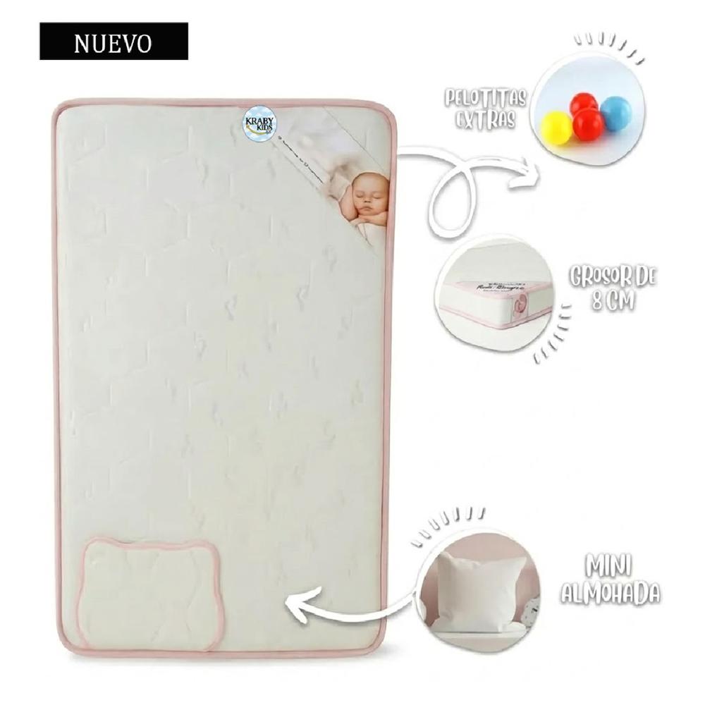 Colchón de Bebe para Cunas Pack and Play Rosado