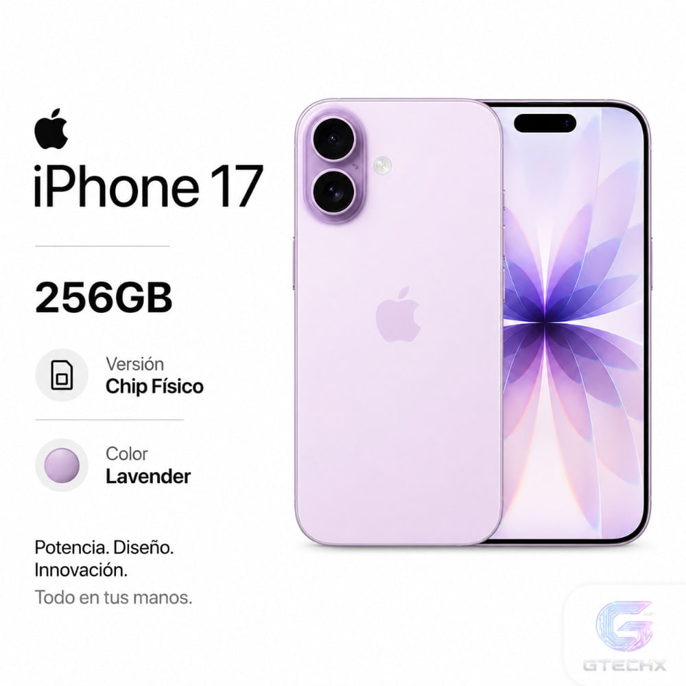 Celular Apple iPhone 17 256GB Chip Fisico 120Hz Lavender