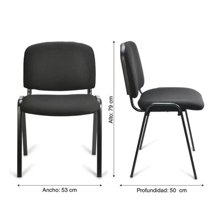 Silla fija Estambul Negra Orange