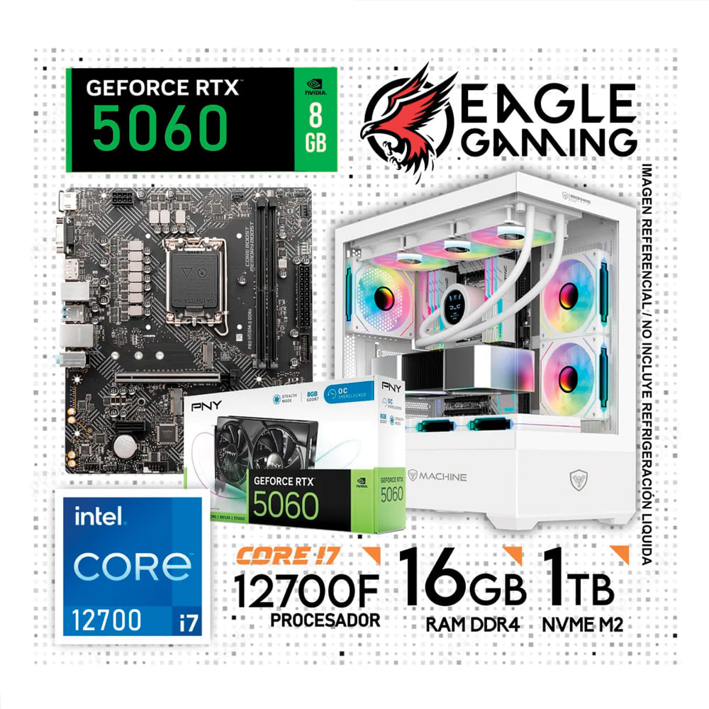 Computadora Pc Intel Core I7 12700 RAM 16GB SSD 1TB RTX 5060 12va Generación