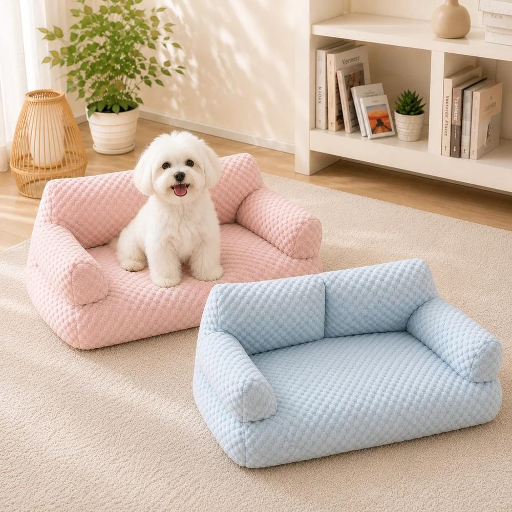 Sofá Cama Pequeño Color Celeste para Perros