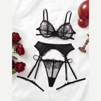 Set de Lencería negro para mujer - VERONICA