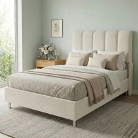 Cama Box Tarima Essenza + Cabecera Nube 1.5 Plazas - Blanco