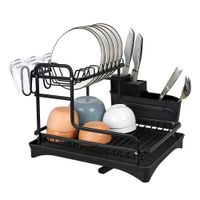Escurridor De Platos De 2 Niveles De Aluminio Modelo 421 Negro 184NE01