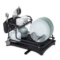 Escurridor De Platos De 2 Niveles De Aluminio Modelo 422 Negro 182NE01
