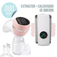 Dúo Calentador De Biberón Portátil USB Y Extractor De Leche Recargable