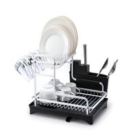 Escurridor De Platos De 2 Niveles De Aluminio Modelo 421 Plateado 186PLT01
