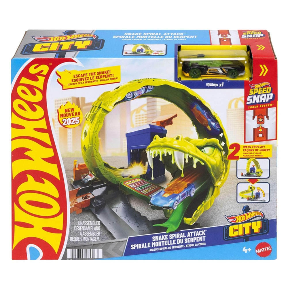 Pista Hot Wheels City Ataque Espiral de Serpiente