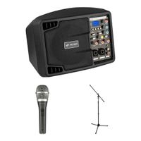 Polsen PA-5150BT Sistema de Sonido PA Portátil de 5"" 150W con Micrófono Dinámico y Sopo