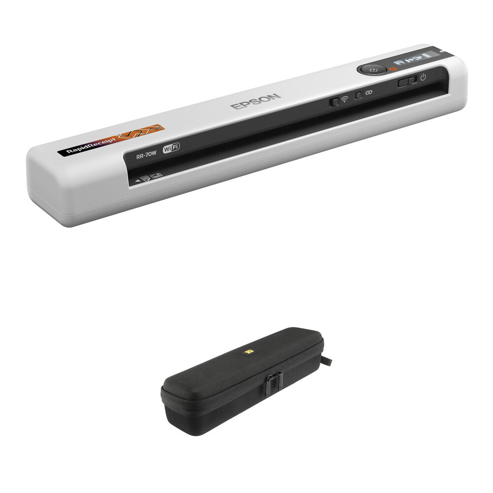 Epson RapidReceipt RR-70W Escáner Móvil Inalámbrico de Documentos y Recibos con Estuche