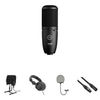 AKG P120 Kit de Grabación Vocal de Escritorio - Micrófono Condensador Cardioide, Aislado